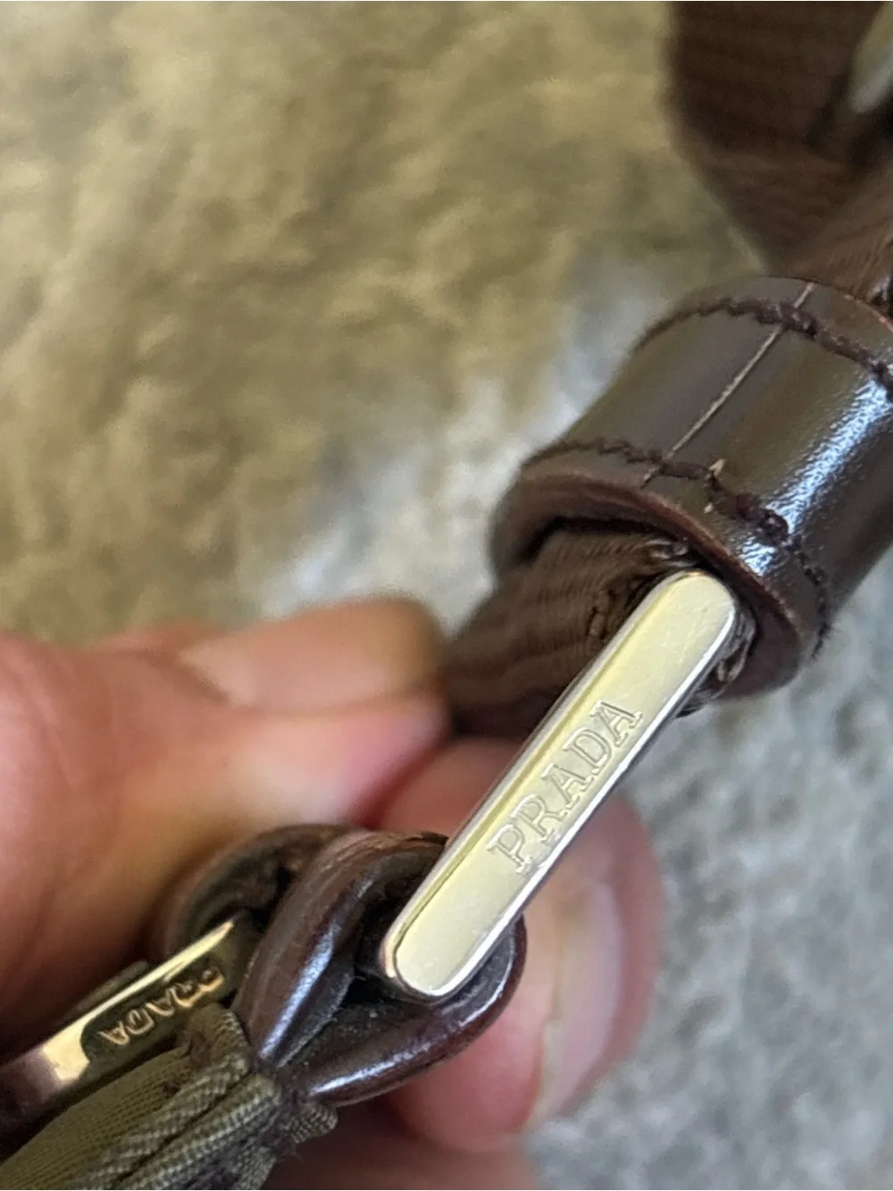 Prada Tessuto Olive/Brown Nylon Crossbody Messenger Bag